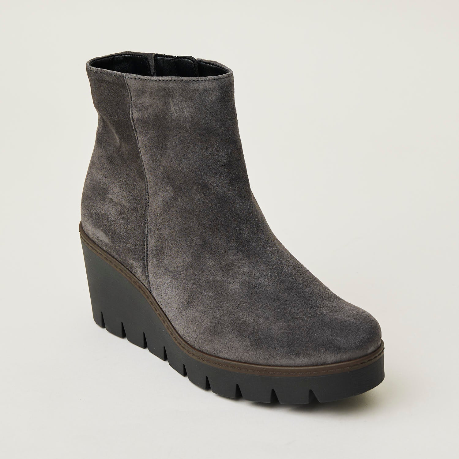 Grey suede wedge sale ankle boots