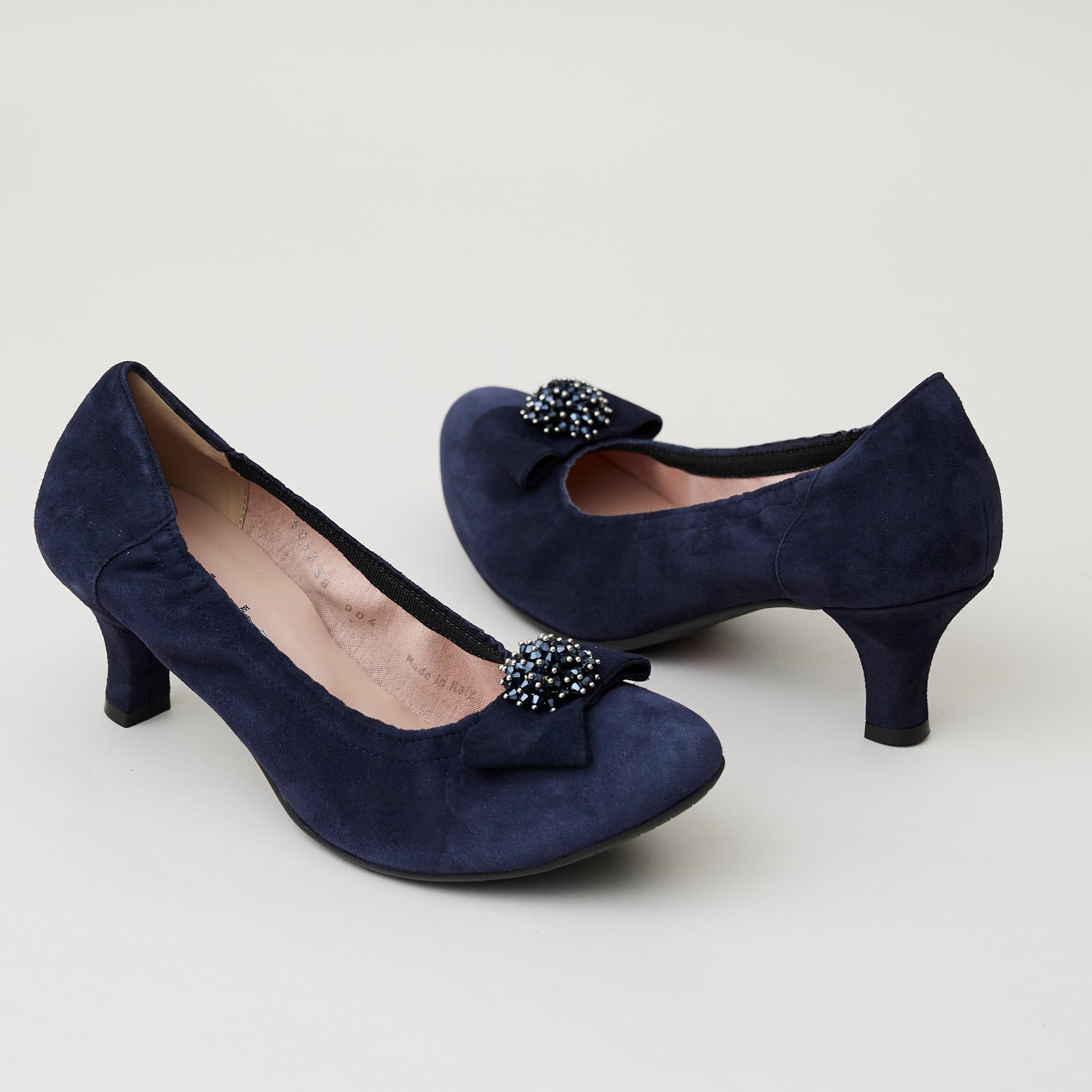 Navy blue kitten store heel pumps