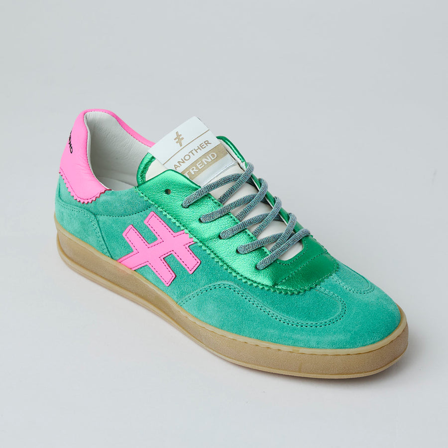 Another Trend Green Suede Leather Trainers