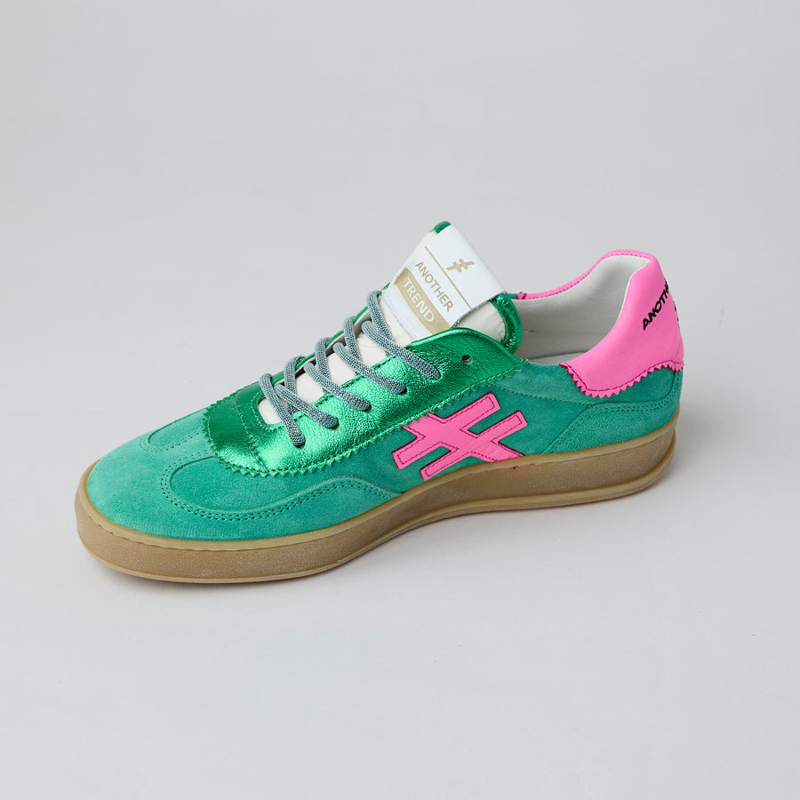 Another Trend Green Suede Leather Trainers