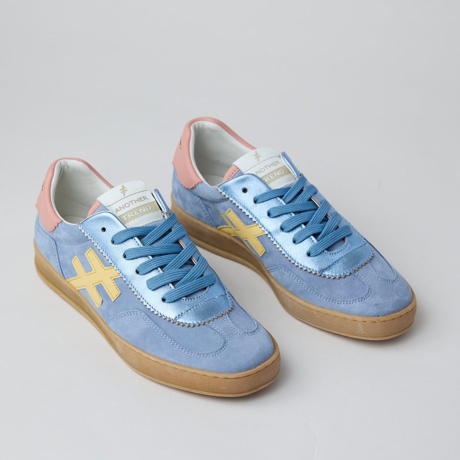 Another Trend Blue Suede Leather Trainers