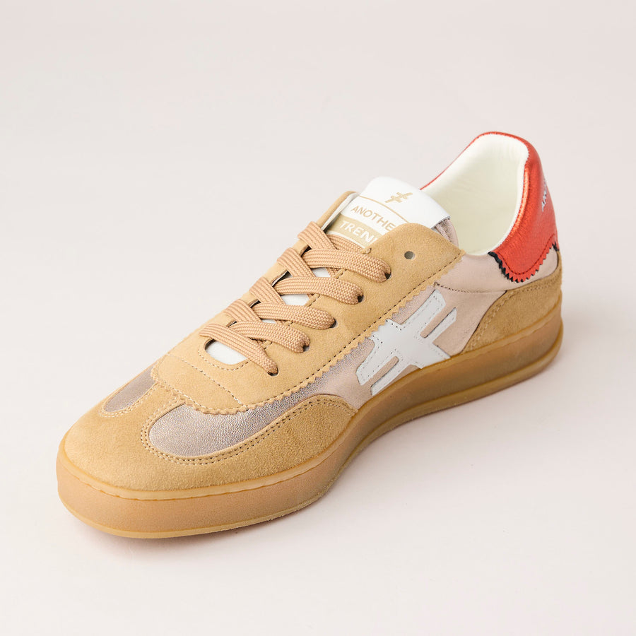 Another Trend Camel Suede Leather Trainers