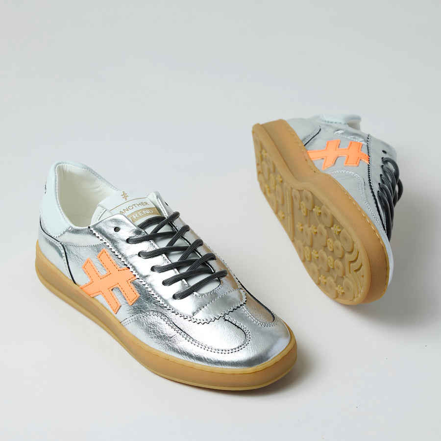 Another Trend Silver Leather Trainers - Nozomi