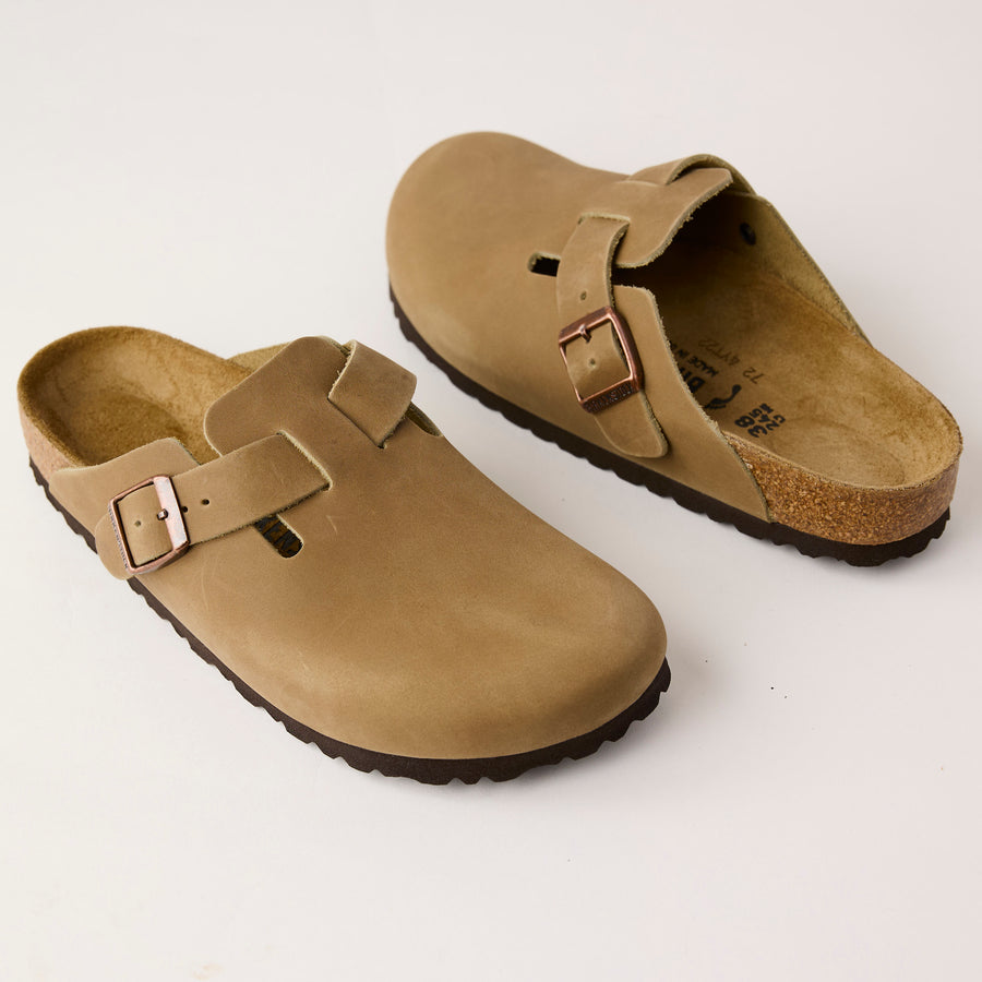 Birkenstock Boston Oiled Leather Camel Clogs