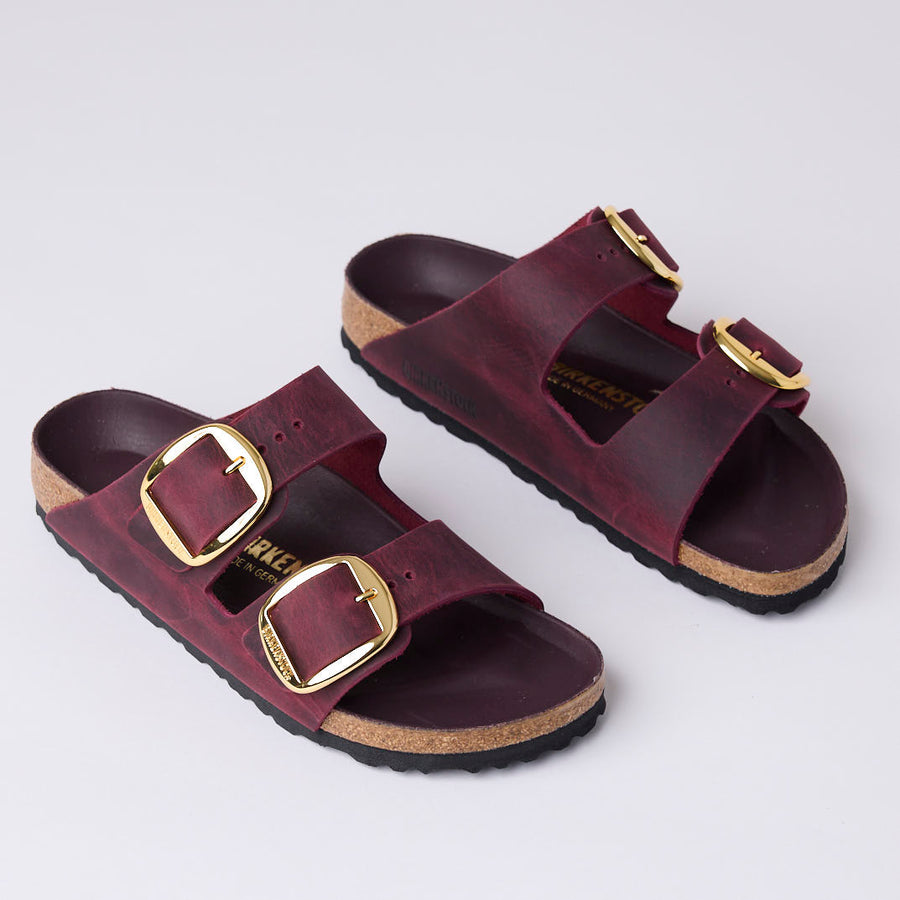 Birkenstock Burgundy Arizona Big Buckle Sandals - Nozomi