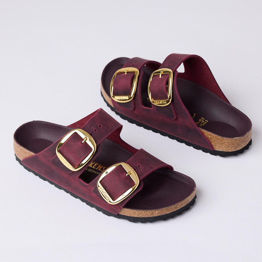 Birkenstock Burgundy Arizona Big Buckle Sandals - Nozomi