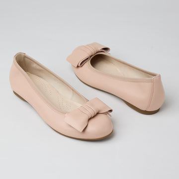 Gabor Blush Leather Ballerina Pumps