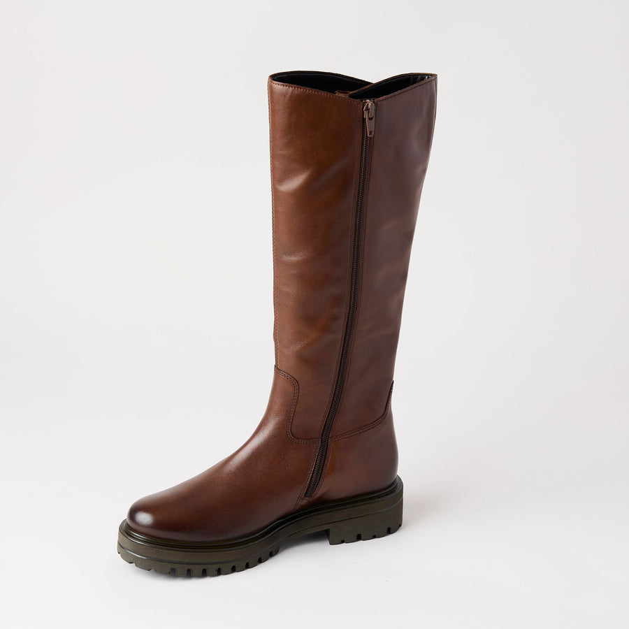 Gabor Tan Leather Knee High Boots - Nozomi