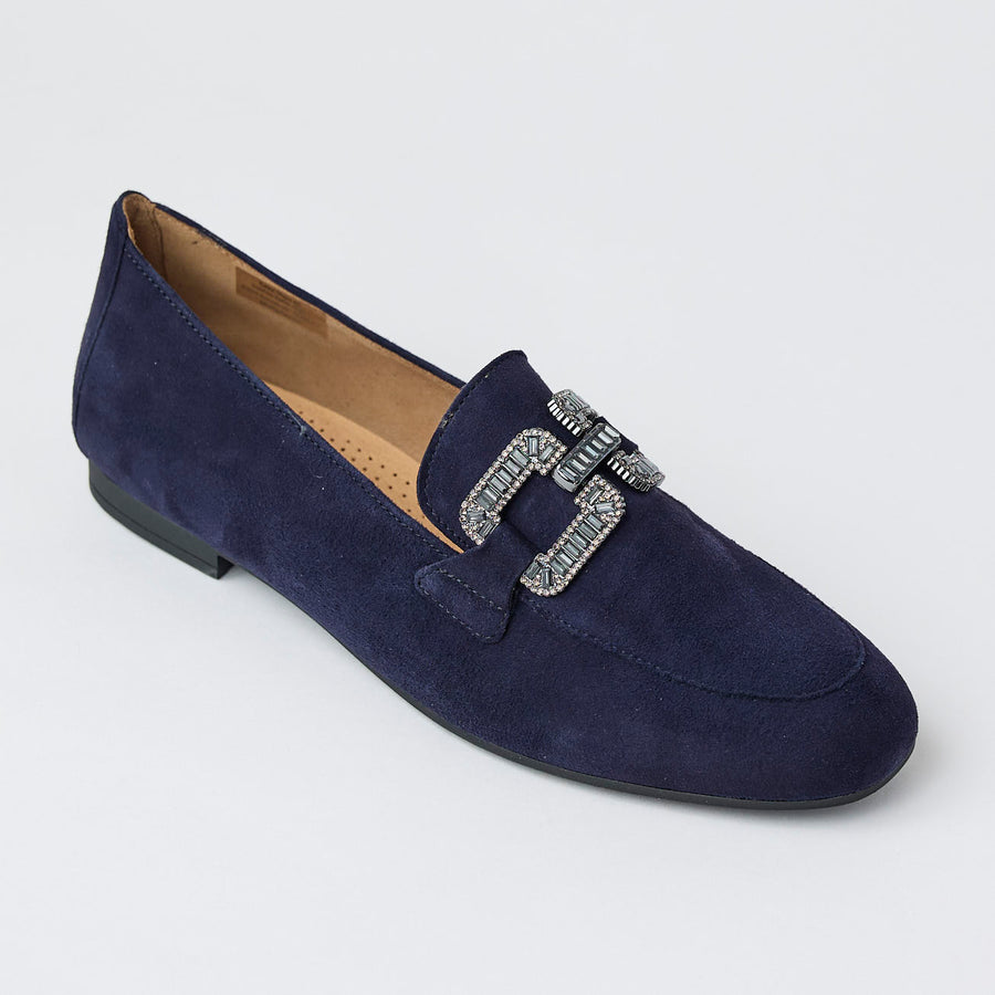 Gabor Navy Suede Leather Loafers