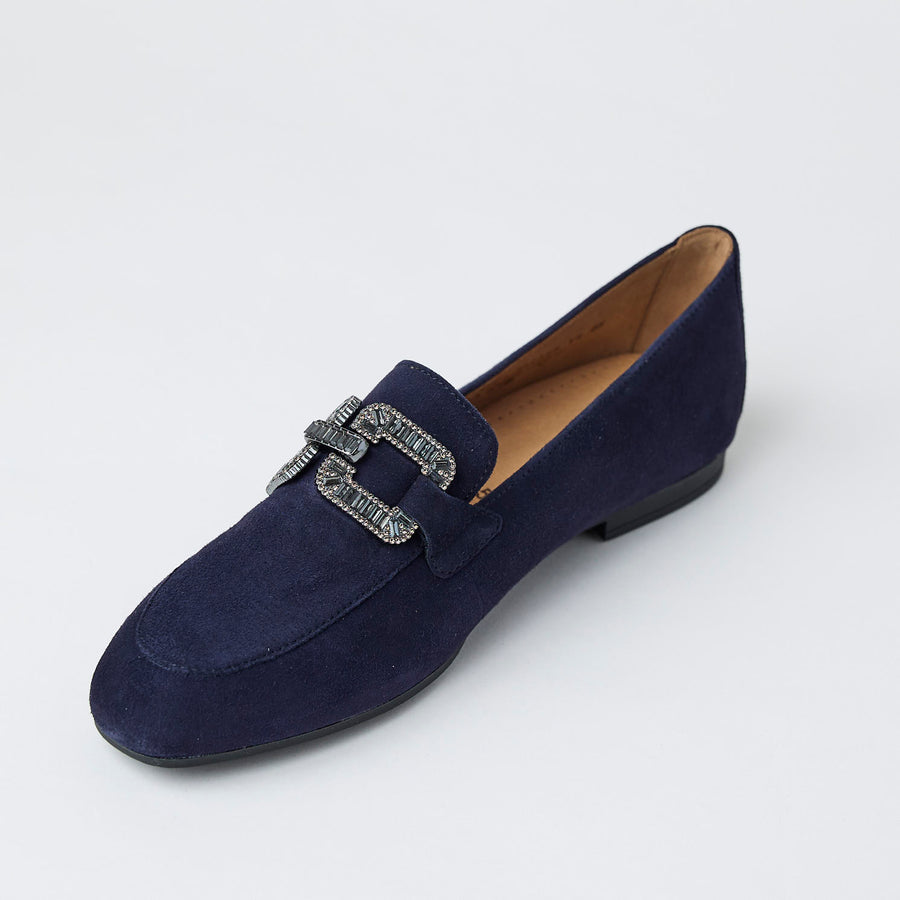 Gabor Navy Suede Leather Loafers