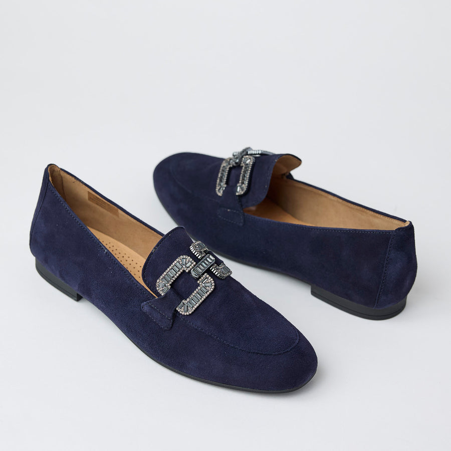 Gabor Navy Suede Leather Loafers