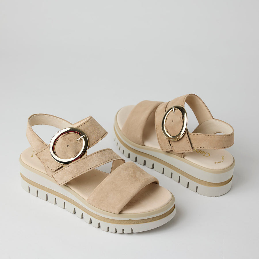 Gabor Flatform Sand Suede Sandals