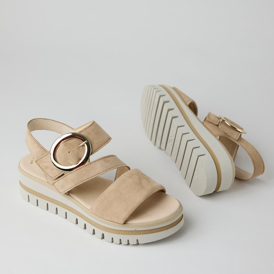 Gabor Flatform Sand Suede Sandals