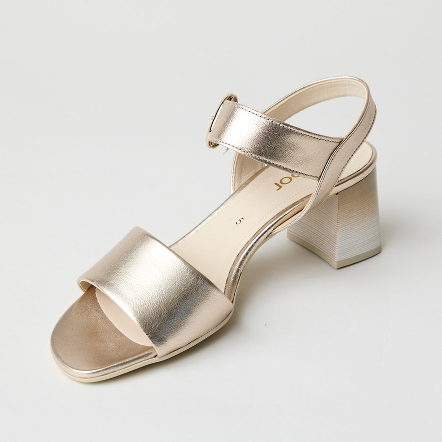 Gabor Champagne Metallic Leather Sandals - Nozomi