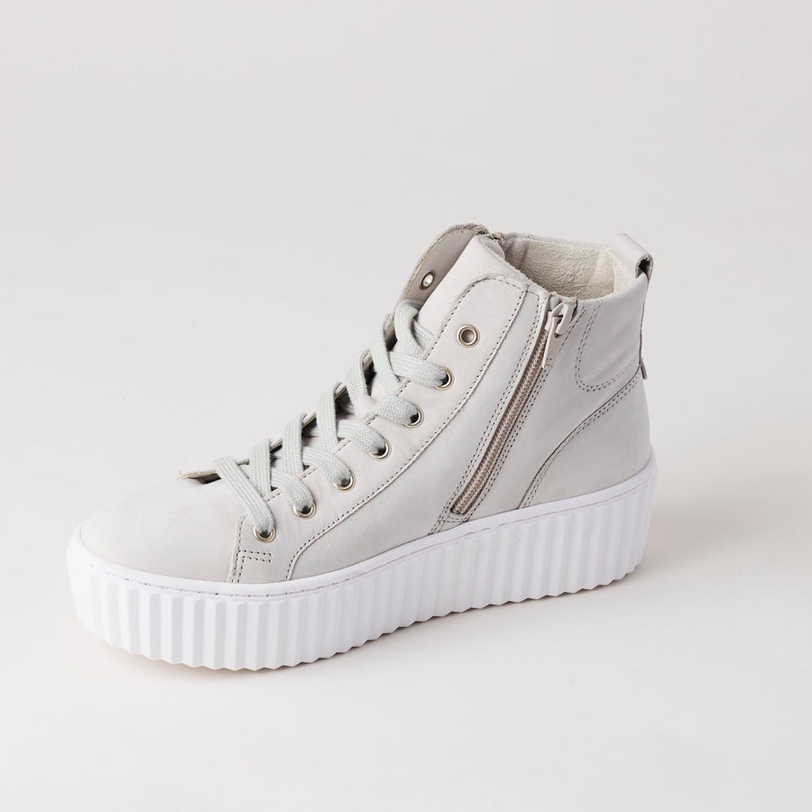 Gabor Beige Nubuck Leather High Top Trainers - Nozomi