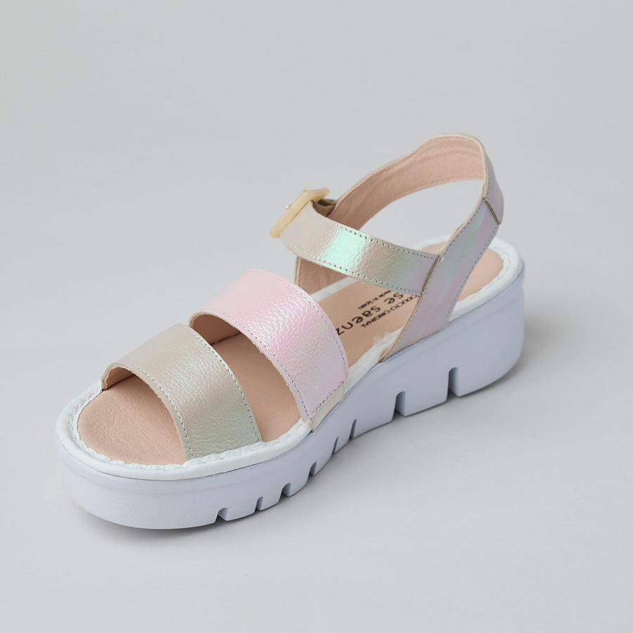 Jose Saenz Pink and Gold Leather Sandals