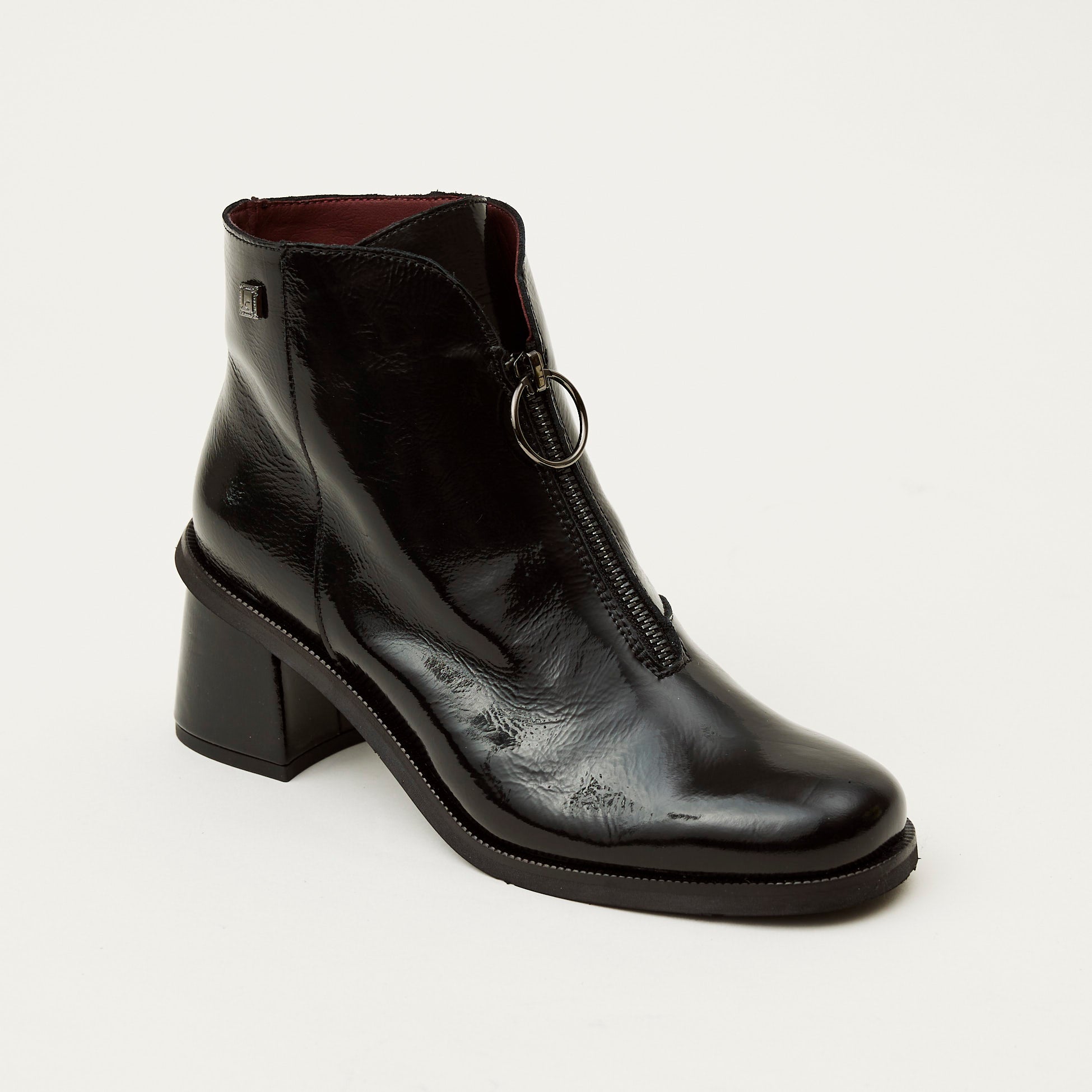 Jose Saenz Black Patent Leather Ankle Boots | Shop online @ Nozomi