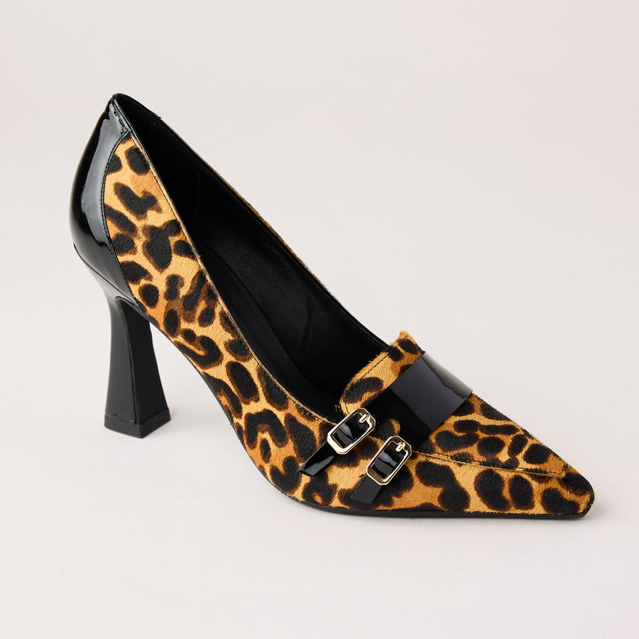 Lodi Leopard Print Leather Court Shoes