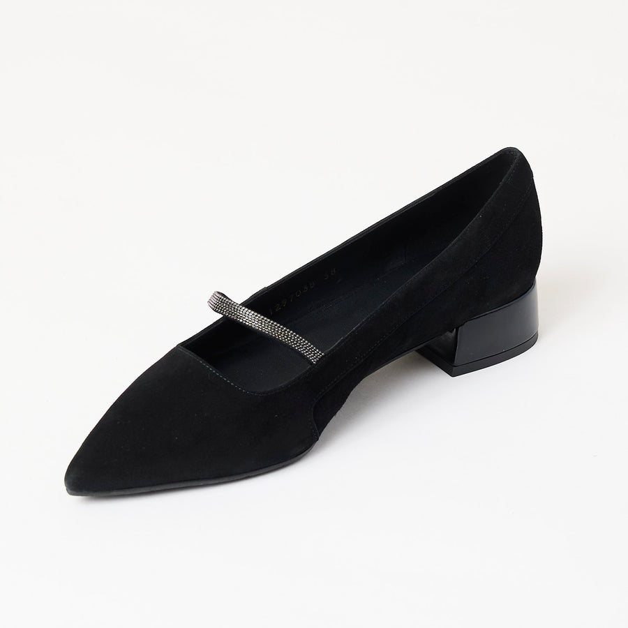 Lodi Flat Black Suede Shoes - Nozomi