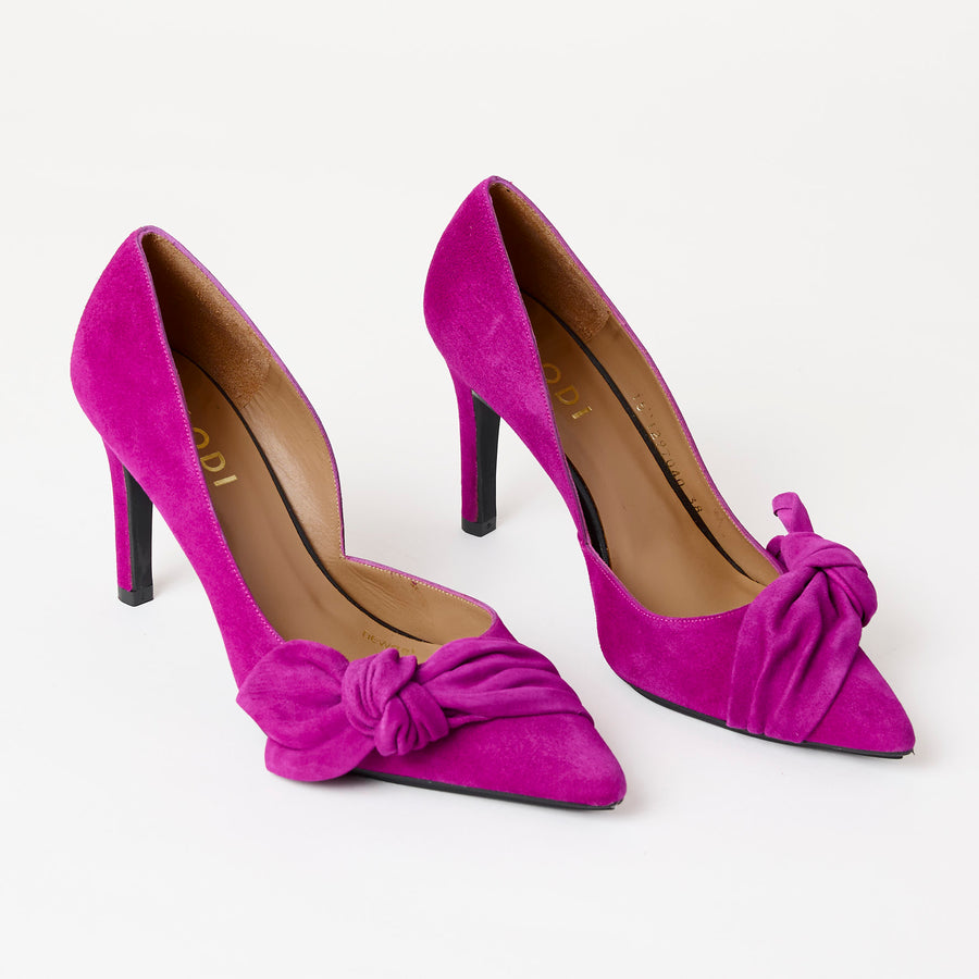 Lodi Orchid Suede Leather Court Shoes - Nozomi