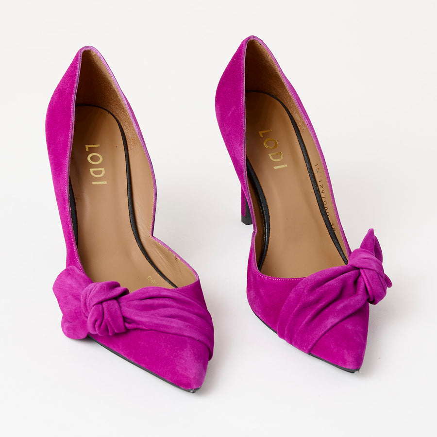 Lodi Orchid Suede Leather Court Shoes - Nozomi