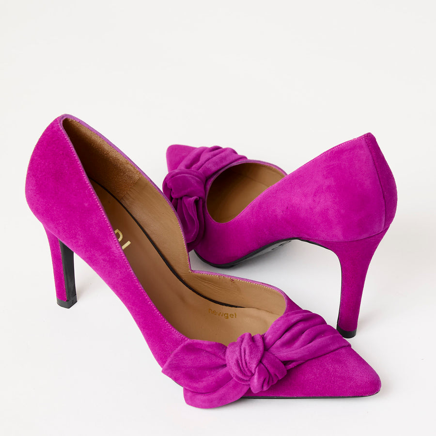 Lodi Orchid Suede Leather Court Shoes - Nozomi