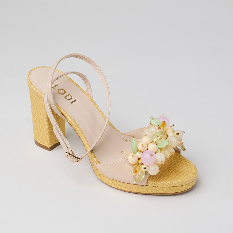 Lodi Blush and Lemon Block Heel Sandals