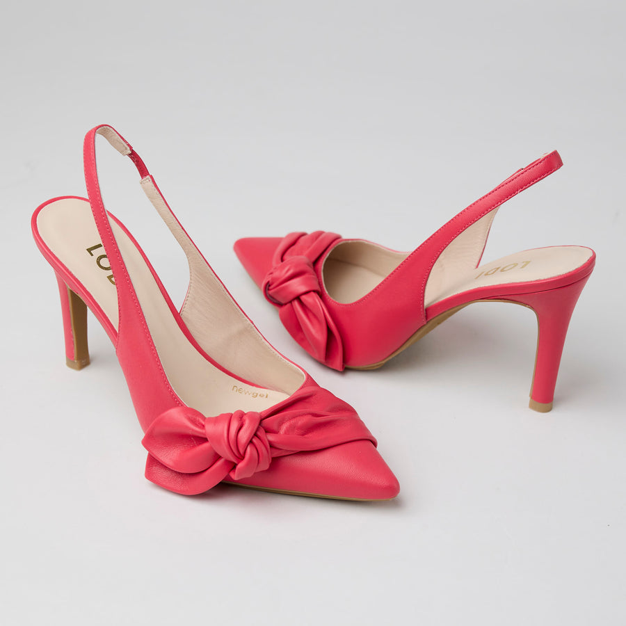 Lodi Raspberry Leather Slingback High Heel Shoes