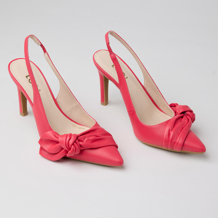 Lodi Raspberry Leather Slingback High Heel Shoes