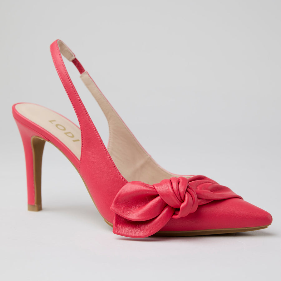 Lodi Raspberry Leather Slingback High Heel Shoes