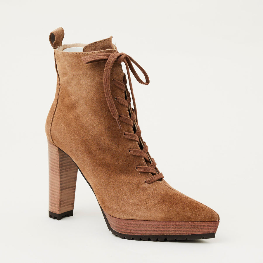 Lodi High Heeled Camel Suede Leather Boots, Nozomi Shoe Boutique - Nozomi