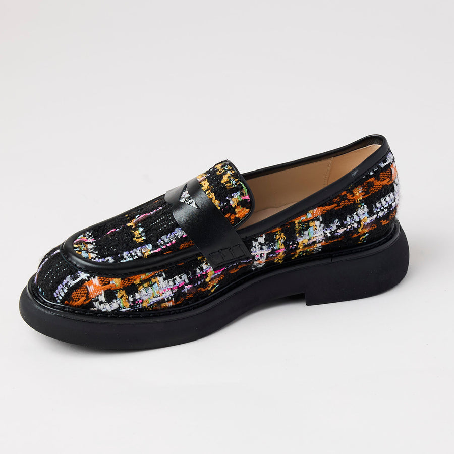 Marian Multi Tweed Covered Leather Loafers - Nozomi