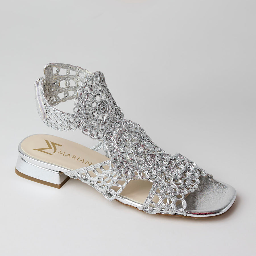 Marian Silver Mesh Sandals