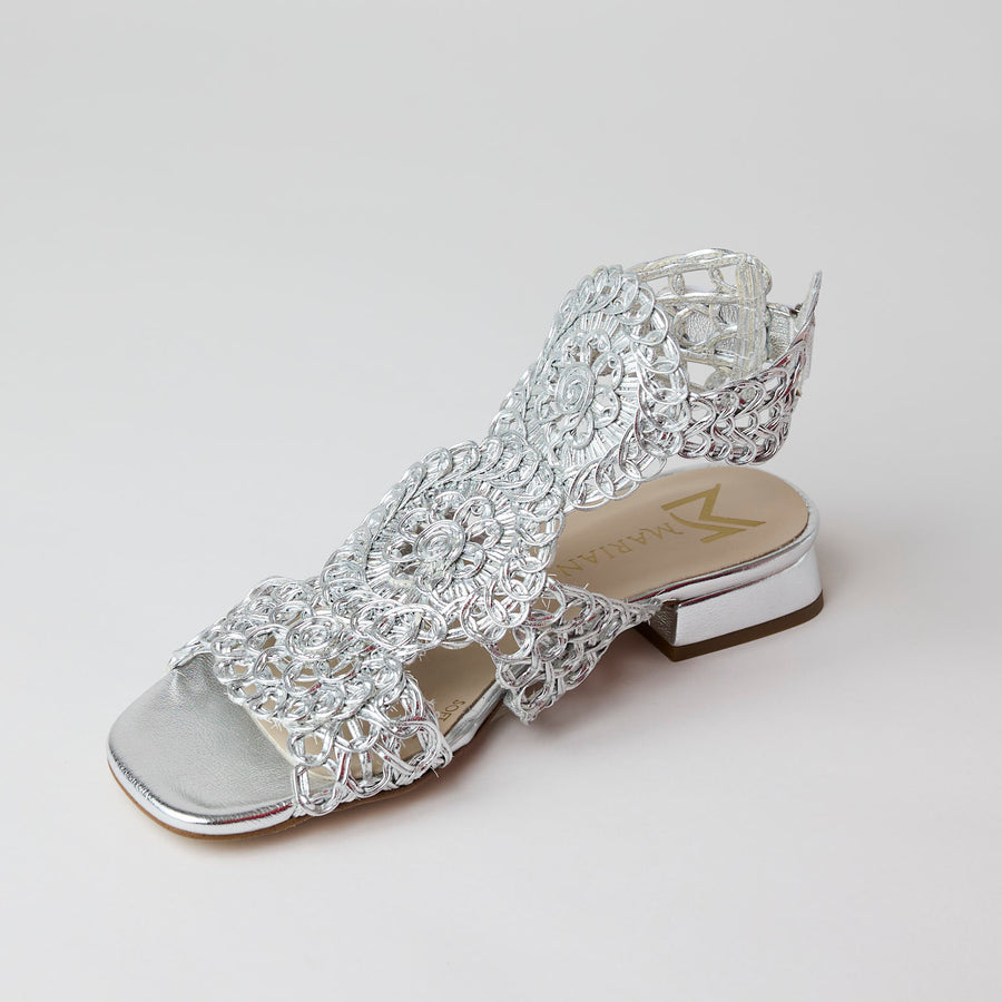 Marian Silver Mesh Sandals