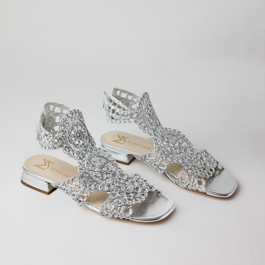 Marian Silver Mesh Sandals