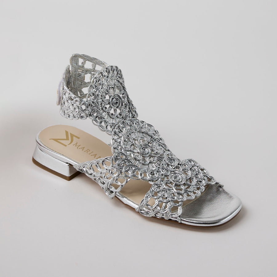 Marian Silver Mesh Sandals