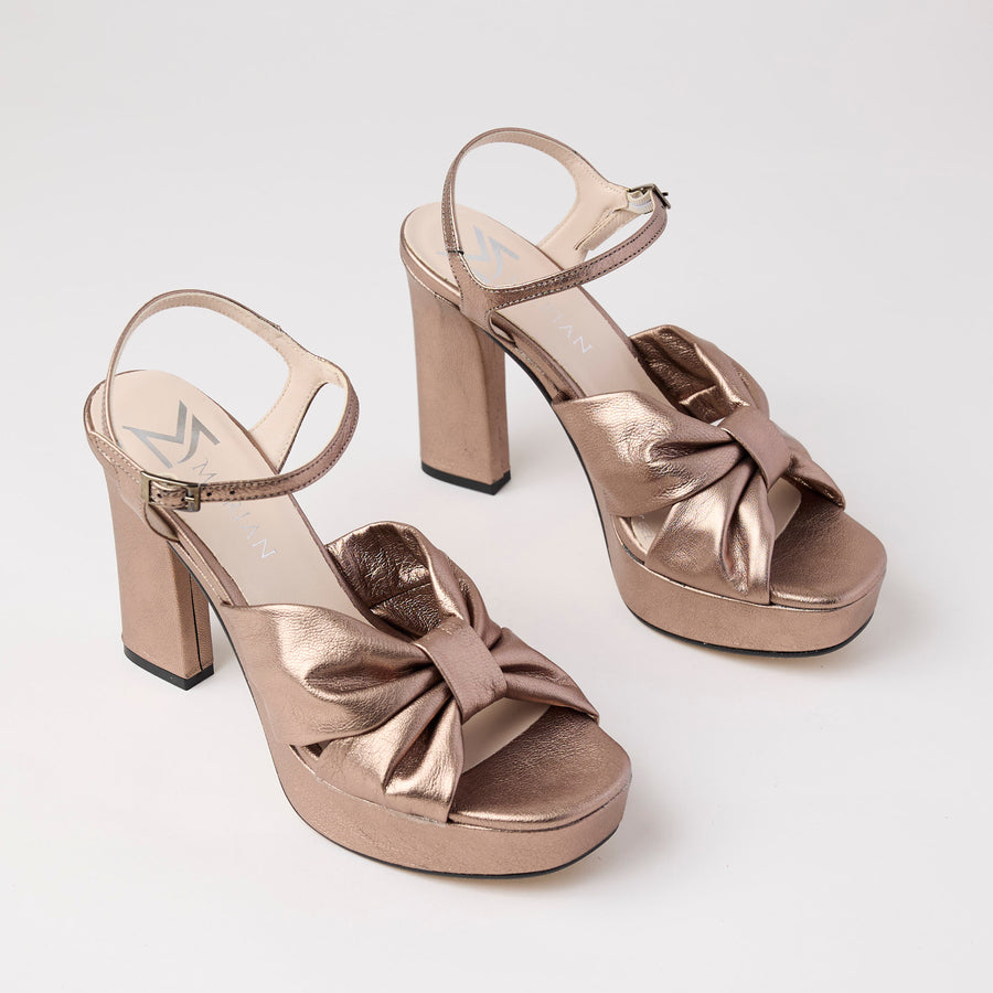 Marian Pale Bronze Leather Sandals - Nozomi