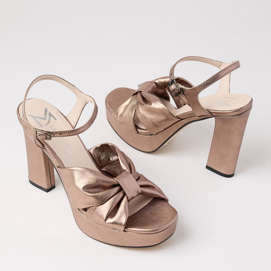 Marian Pale Bronze Leather Sandals - Nozomi