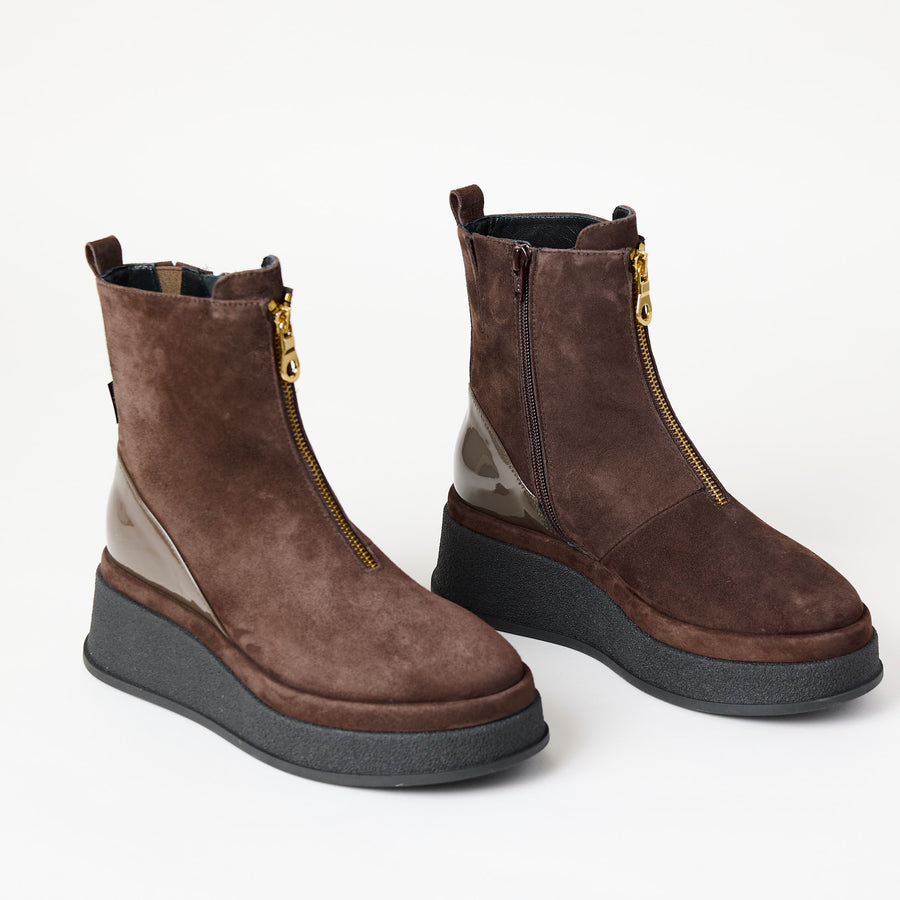 Marco Moreo Brown Suede Ankle Boots - Nozomi