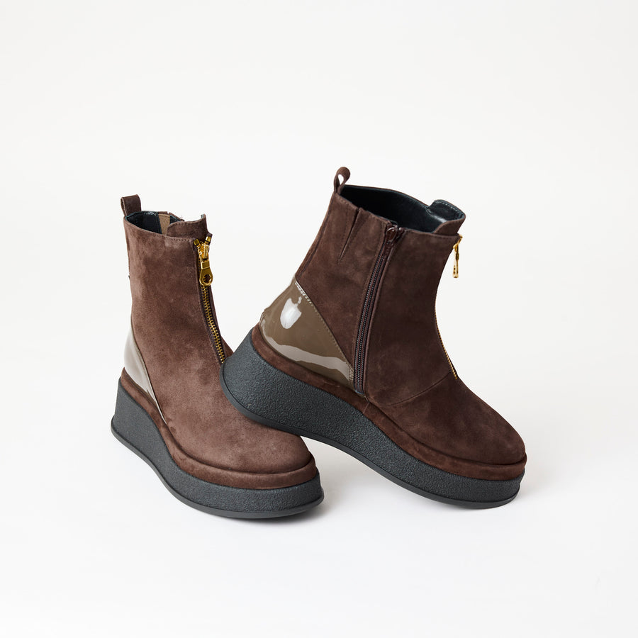 Marco Moreo Brown Suede Ankle Boots - Nozomi