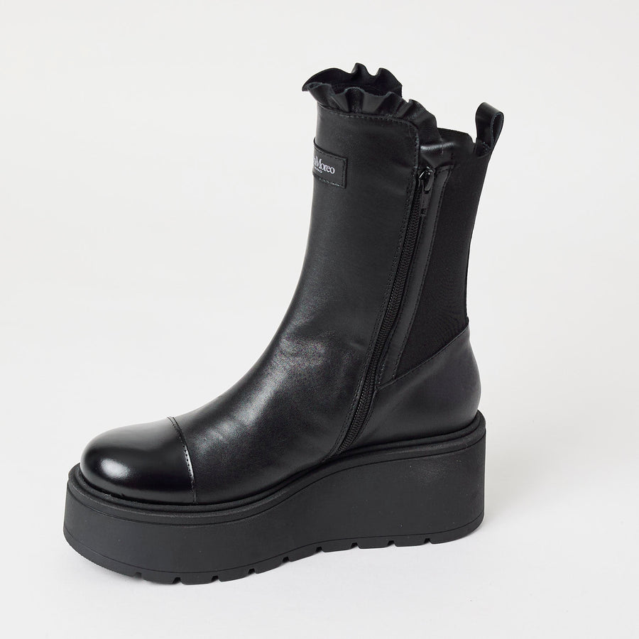 Marco Moreo Midcalf Black Platform Boots - Nozomi