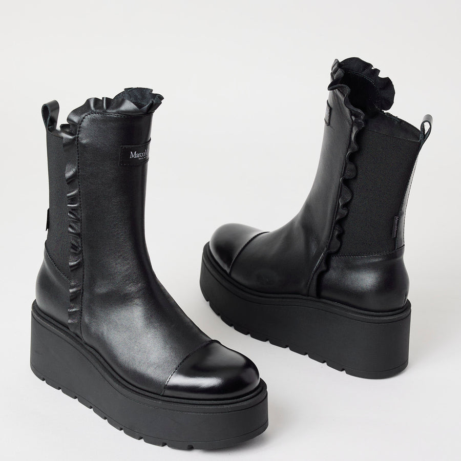 Marco Moreo Midcalf Black Platform Boots - Nozomi