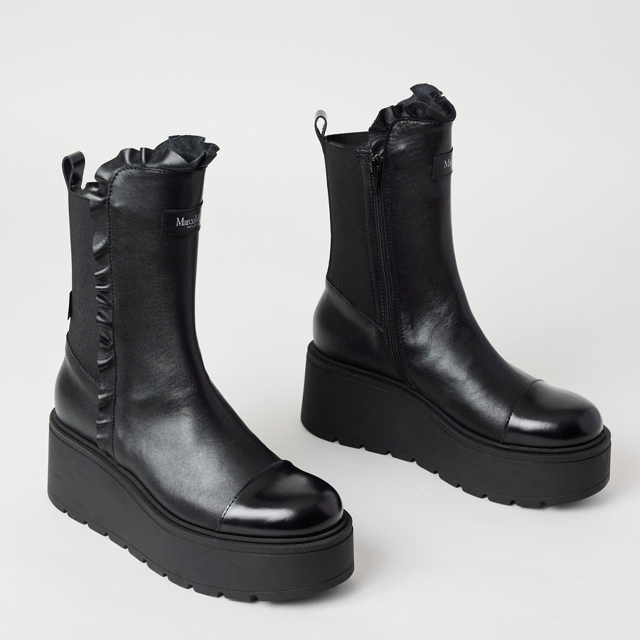 Marco Moreo Midcalf Black Platform Boots - Nozomi