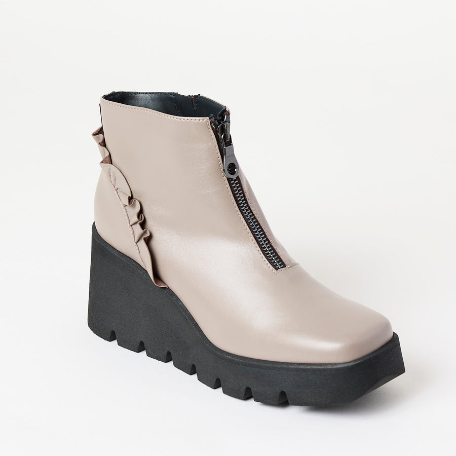 Marco Moreo Taupe Leather Ankle Boots - Nozomi