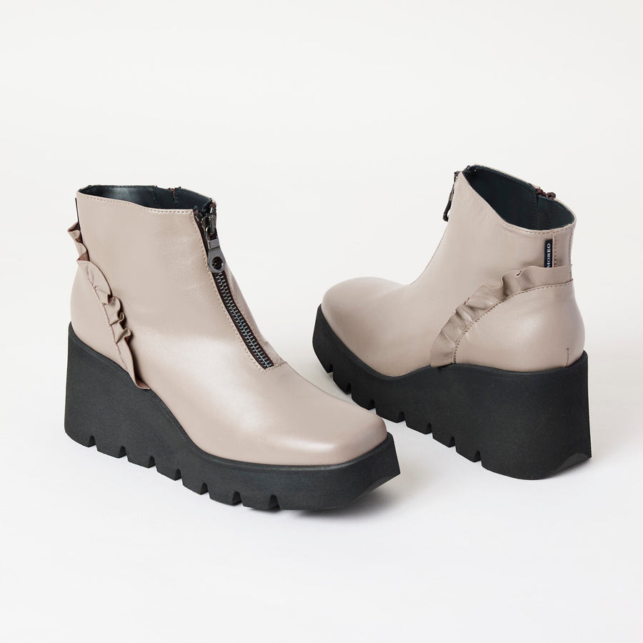 Marco Moreo Taupe Leather Ankle Boots - Nozomi