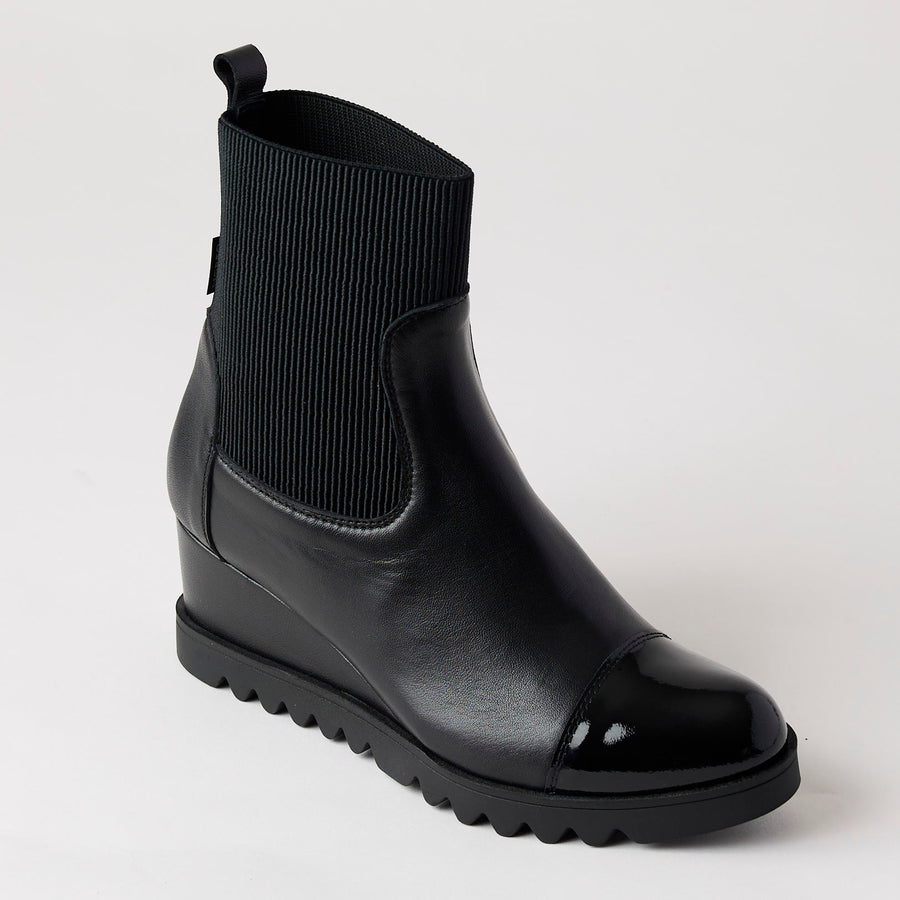 Marco Moreo Black Stretch & Leather Ankle Boots - Nozomi