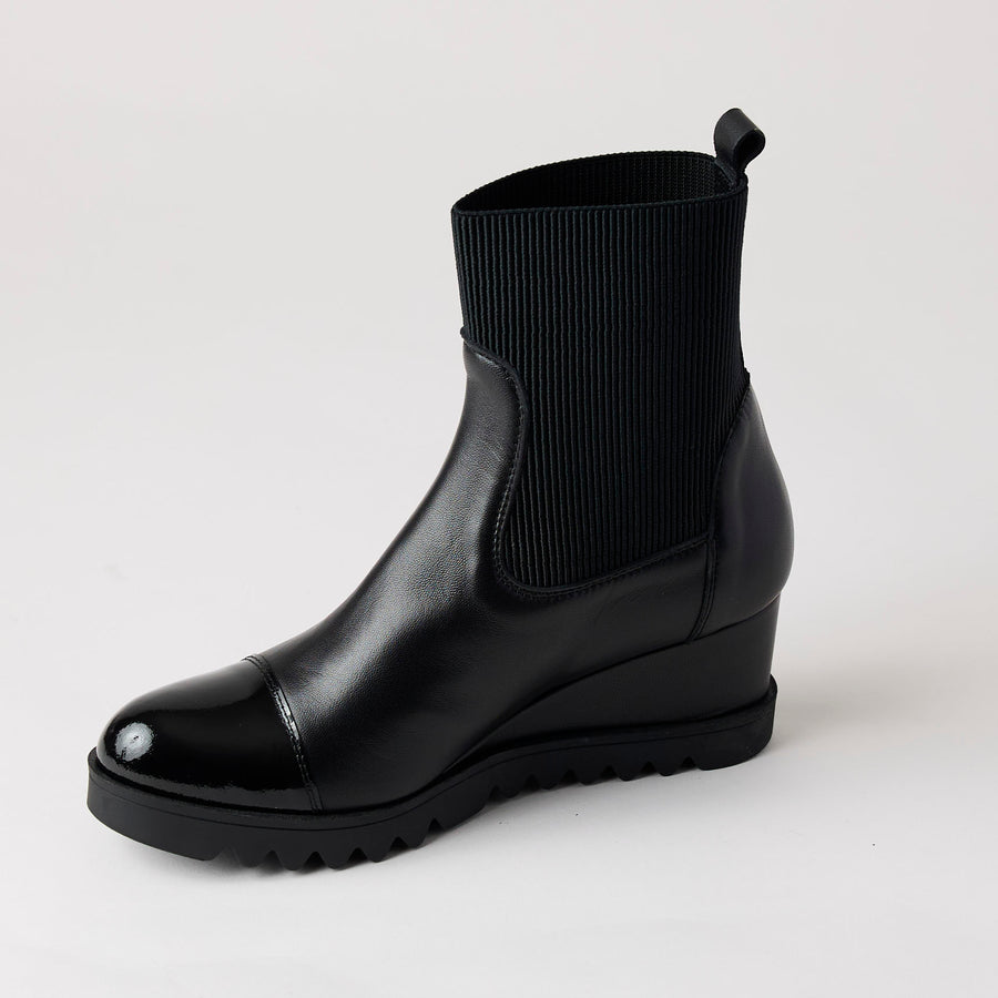 Marco Moreo Black Stretch & Leather Ankle Boots - Nozomi