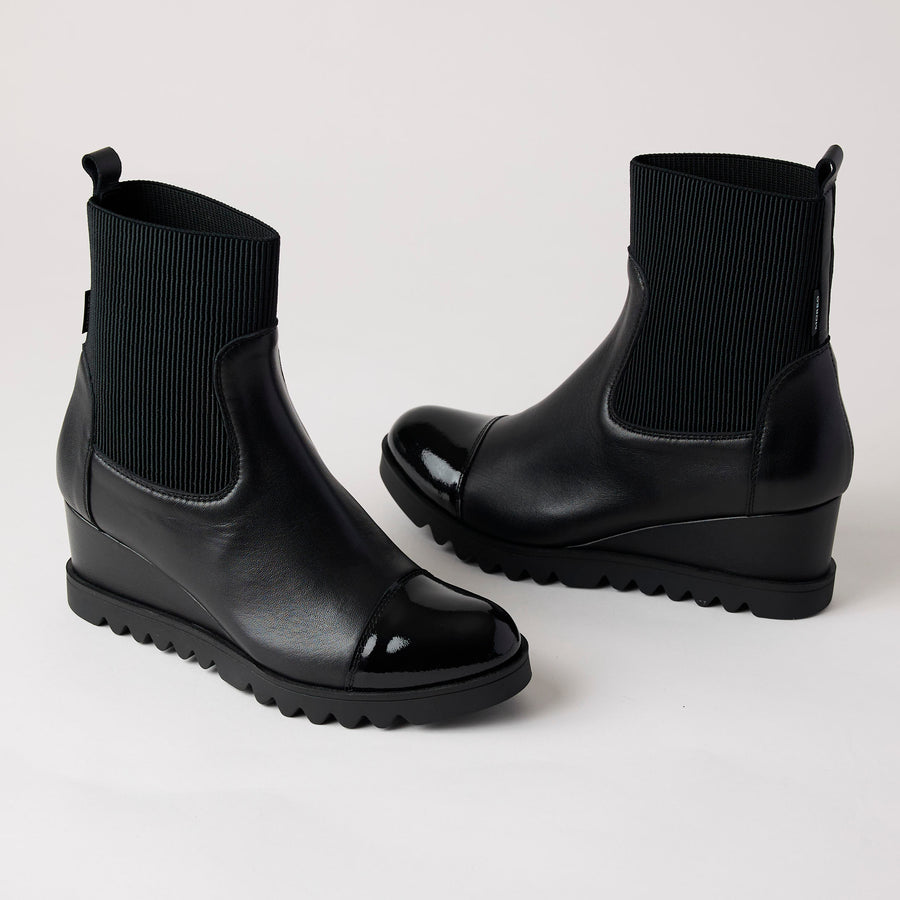 Marco Moreo Black Stretch & Leather Ankle Boots - Nozomi