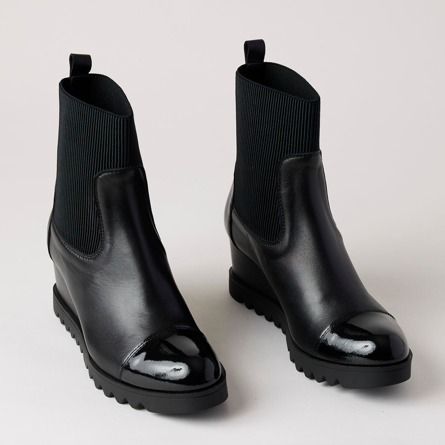 Marco Moreo Black Stretch & Leather Ankle Boots - Nozomi