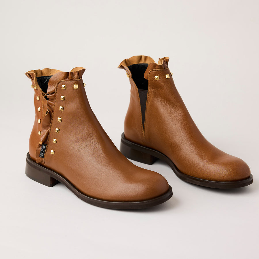 Marco Moreo Tan Leather Chelsea Boots